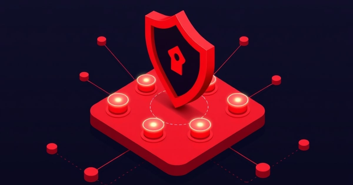 Isometric illustration of LLM application risk landscape showing prompt injection, excessive agency, and supply chain threats